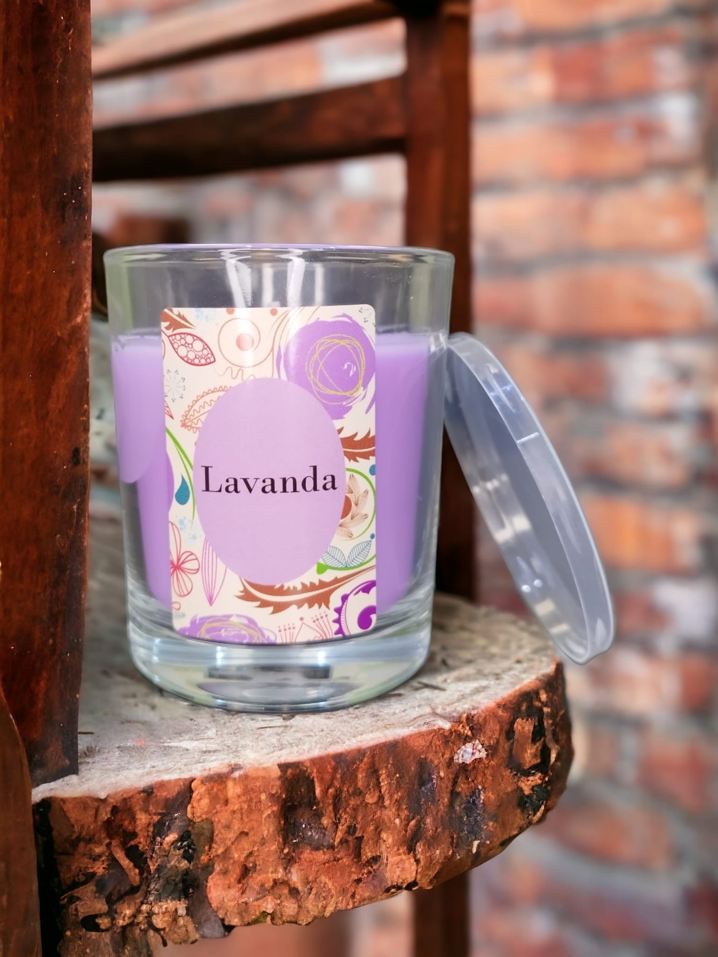 CANDELA LAVANDA IN BARATTOLO DI VETRO - tempo di combustione 50 ore,  leggero profumo di lavanda per stanza, ufficio, soggiorno. lavanda