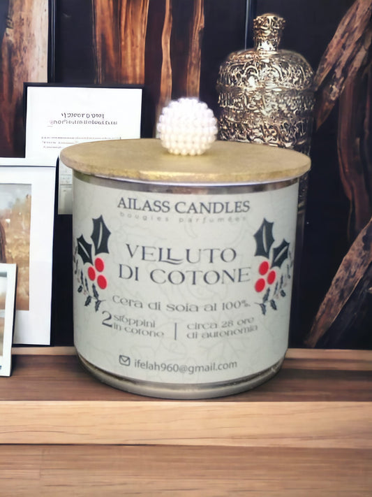 Candela profumata velluto di cotone Ailass 100% naturale